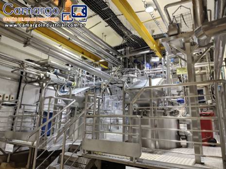 Cozinhadores tachos encamisado com plataforma bombas válvulas para coberturas caldas recheios molhos