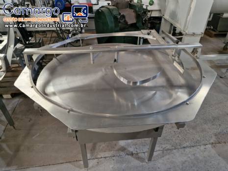 Mesa acumuladora giratria em ao inox Masipack 1200 mm