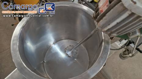Tanque misturador encamisado em inox el�trico com h�lice centrifuga tipo Cowles 80 litros