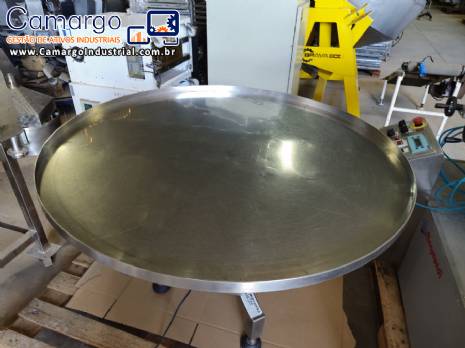 Mesa classificatria acumuladora giratria em ao inox 1100 mm