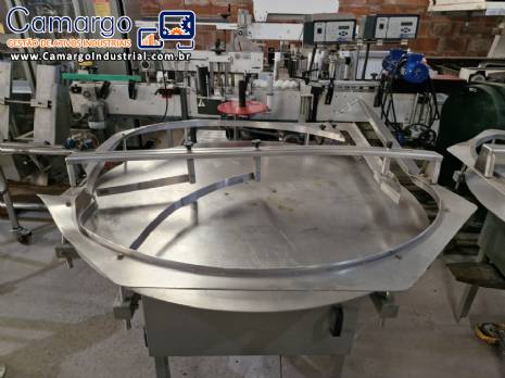 Mesa acumuladora giratria em ao inox Masipack 1200 mm