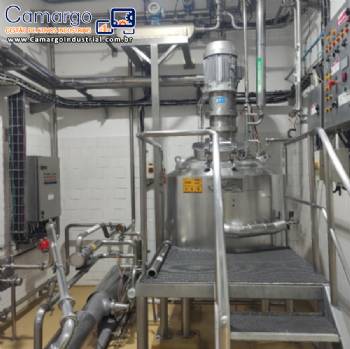 Tanque dispersor em inox para p�s 500 litros com bomba Netzsch v�vulas Alfa Laval